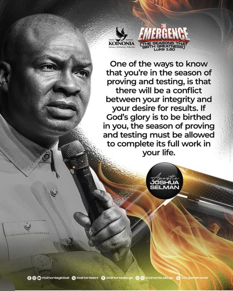 What's one way you know you are
                 in the season of proving?